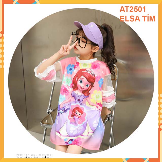 Đầm thun cho bé gái từ 10kg đến 50kg at2501