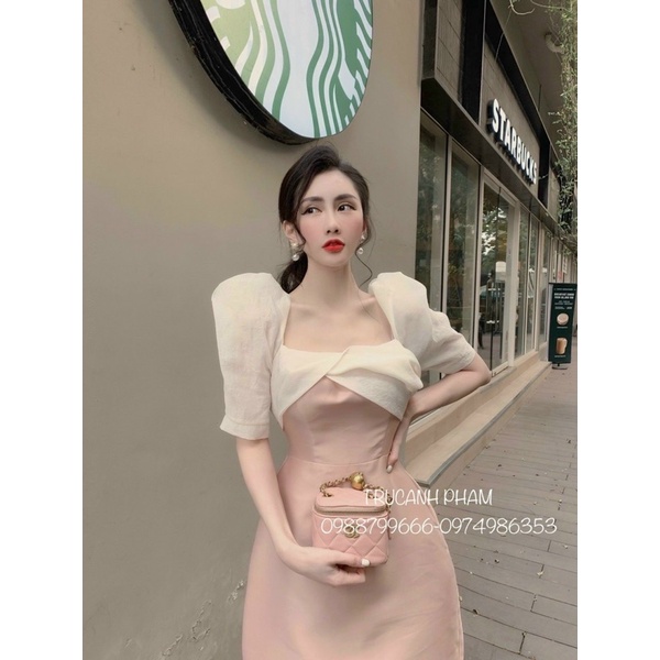 Đầm Nữ Trễ Vai Tay Phồng Cho Nữ Dự Tiệc