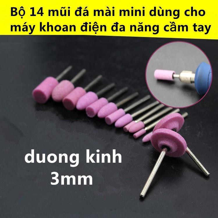 Bộ 14 mũi đá mài mini dùng cho máy khoan điện đa năng cầm tay