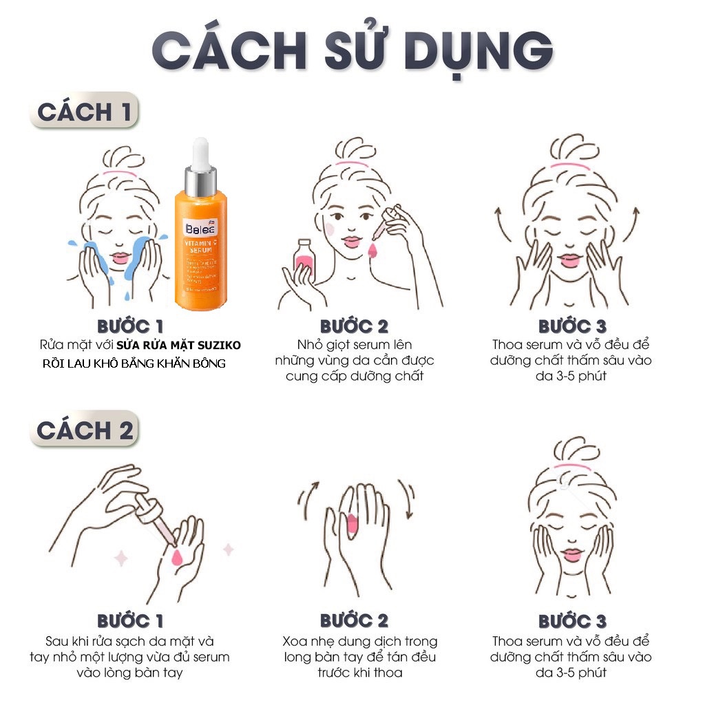Tinh chất dưỡng Vitamin C serum Balea dưỡng ẩm chống lão hóa, mờ thâm nám trẻ hóa da