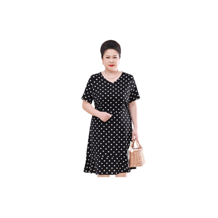 Đầm chấm bi bigsize dành cho người lớn tuổi cao cấp - BS58-621 (vickyg)