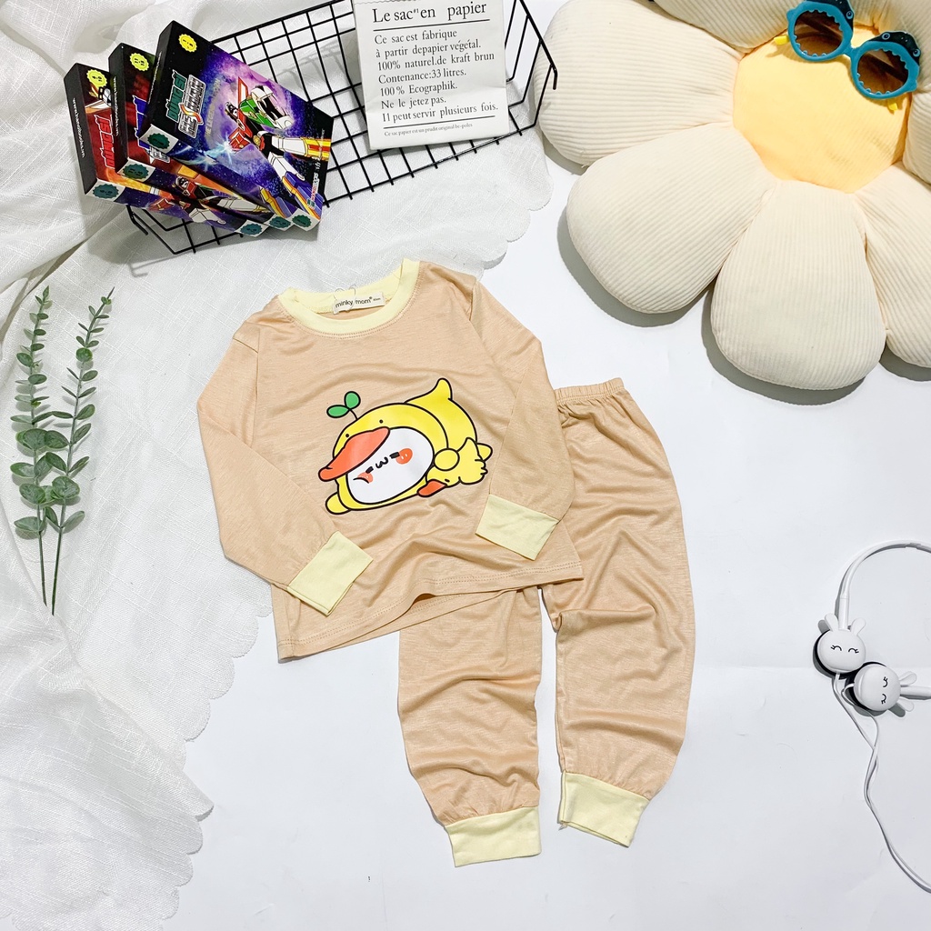 [SALE] Bộ Quần Áo Bé Gái, Bé Trai Minky Mom Hoạ Tiết Gấu Trúc Đáng Yêu, Bộ Dài Tay Thun Lạnh Cho Bé Mặc Nhà MKMTD2218