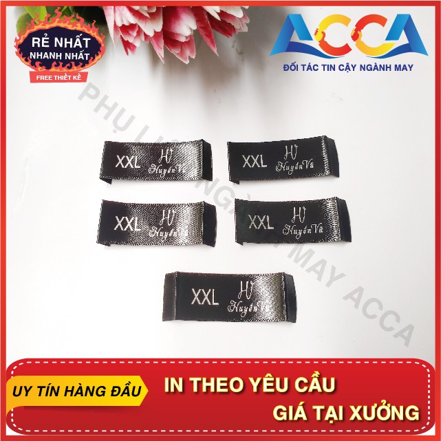 [Nhãn mác quần áo] In Mác satin mềm mịn giá rẻ cho thương hiệu riêng_In nhanh, bền, đẹp, rẻ_Sản xuất trong 3 ngày