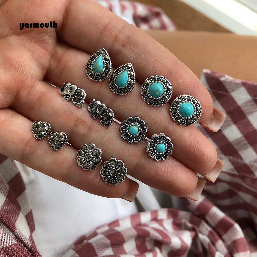 Set 6 Đôi Khuyên Tai Phong Cách Boho Thời Trang Cho Nữ