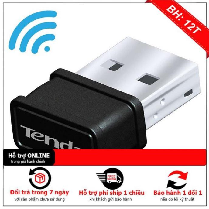 [BH12TH] [Mã ELFLASH3 hoàn 10K xu đơn 20K] USB thu Wifi Tenda W311Mi mini ( Không anten , 150Mbps)