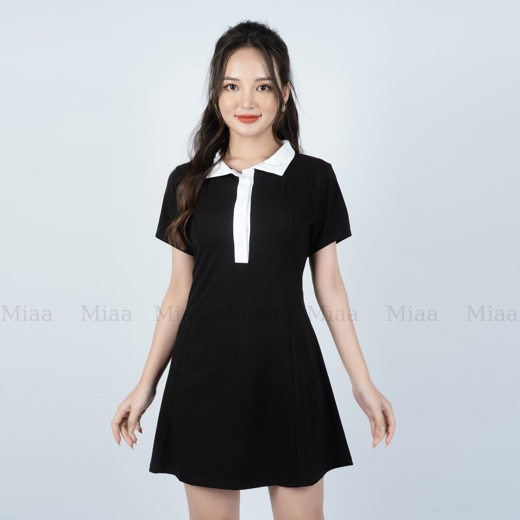 Đầm polo body tay ngắn hai màu đen trắng,  váy polo đi dự tiệc siêu xinh 2 màu đen trắng- VN01 | BigBuy360 - bigbuy360.vn