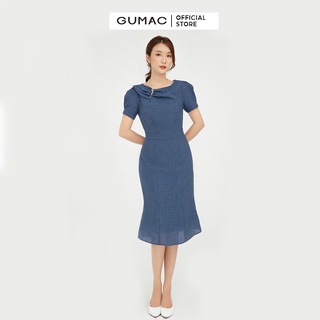 Đầm ôm nữ phối phụ kiện sang trọng GUMAC DB618