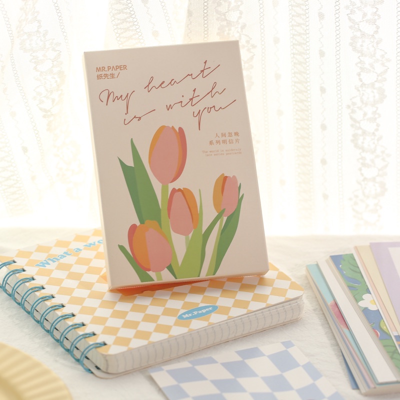 Set 30 Postcard Cute Creative Flowers Dán Tường Trang Trí Phòng/ Bàn Học