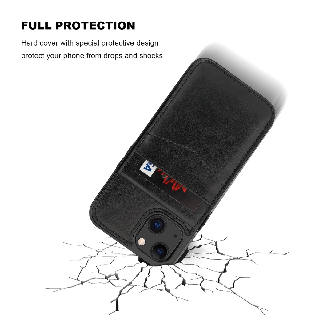 Bao Da Điện Thoại Kèm Ngăn Đựng Thẻ Khóa Từ Tính Cho iPhone 13/12/11/xsmax/xr/7/8 plus