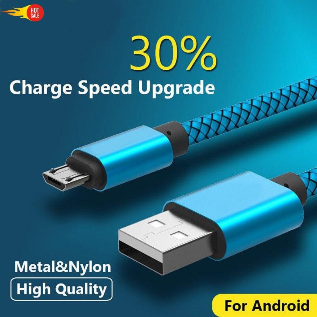 Dây cáp sạc samsung, oppo, xiaomi...,Cáp sạc cổng Micro USB thiết kế dây bện dù cho điện thoại androi dài 1m