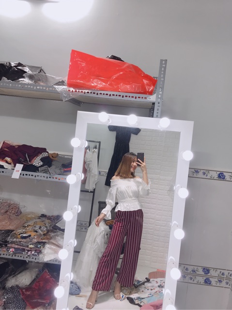 Sét áo bẹt vai+quần ống rộng QC | BigBuy360 - bigbuy360.vn