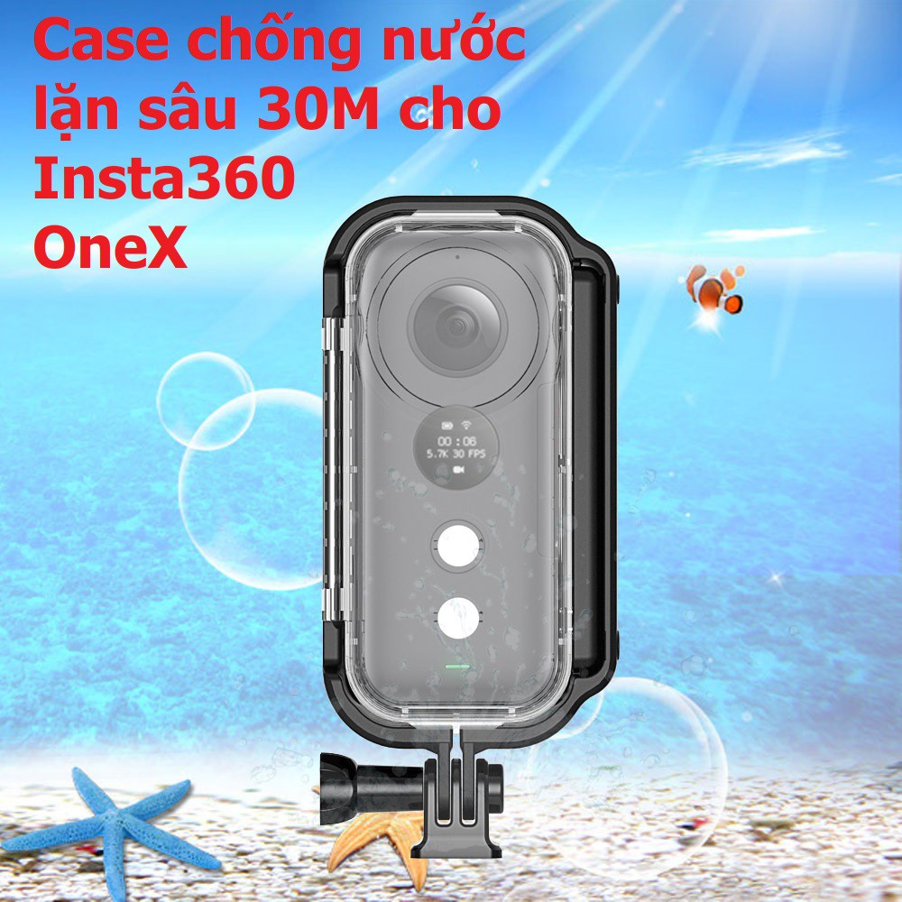 Vỏ case bảo vệ lặn chống nước sâu 30m IP68 cho insta360 onex one X Chống va đập trầy xước bảo vệ camera insta360 OneX
