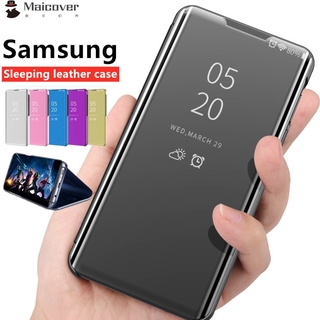 Bao da điện thoại có nắp lật tráng gương từ tính cho điện thoại samsung galaxy a12 m12 a32 a42 a52 a72 a02 a02s m62 f62