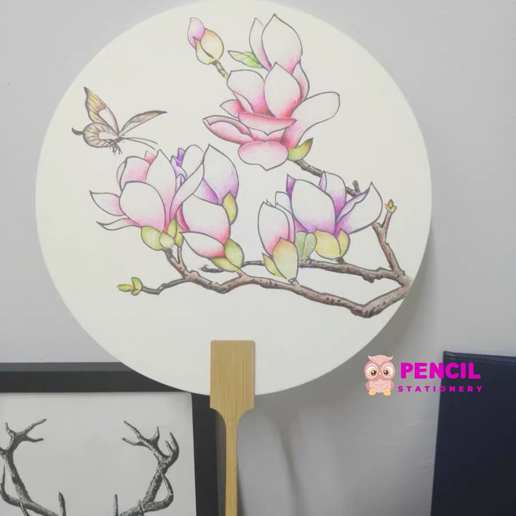 Quạt Cầm Tay Cổ Trang Trung Quốc, Quạt Cổ Trang Tự Tô Màu, Quạt Chụp Ảnh Sống Ảo Decor