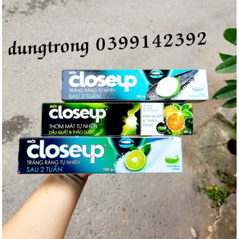 Kem Đánh Răng CLOSEUP 180g Dừa than hoạt tính, Dầu quất thảo dược, Muối biển & Chanh