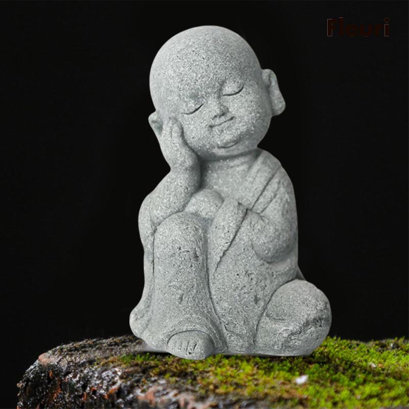 Mô Hình Tượng Phật Bằng Đá Cát Độc Đáo Dùng Trang Trí Chậu Hoa