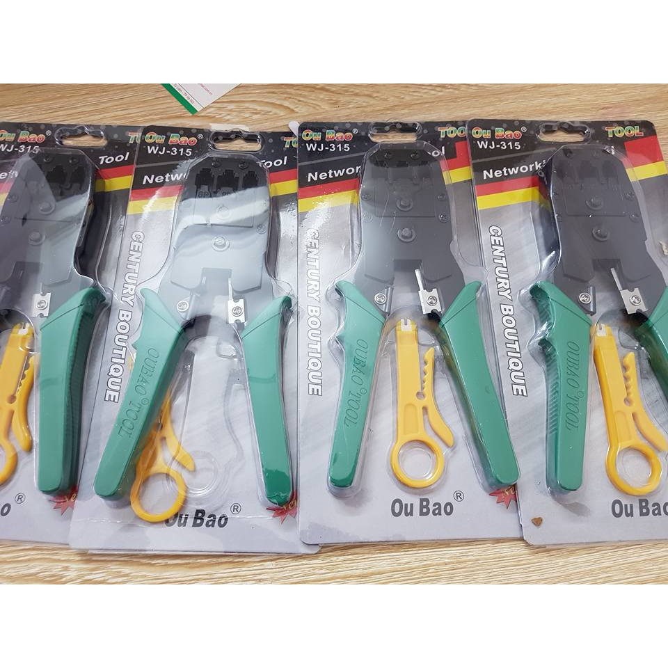 combo kìm bấm mạng j45+ test mạng+ túi hạt mạng j45( 100 hạt)