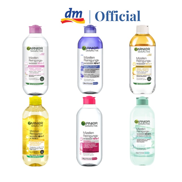 Nước Tẩy Trang Micellar Garnier Hồng/ Vàng/ Xanh Skinactive Cleansing Water-Nội Địa Đức