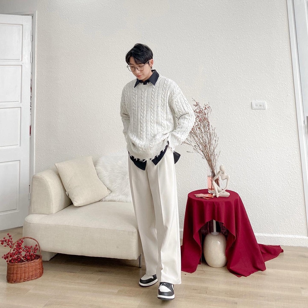 Quần tây Nam Ống suông Rộng 20cm Trẻ Trung Năng Động Unisex Basic phong cách hàn dáng rộng mẫu mới