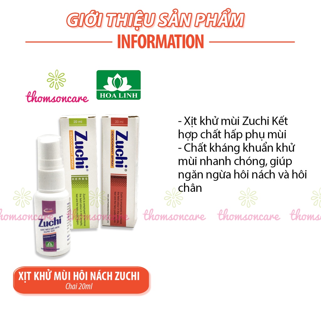 Xịt khử mùi Zuchi - nhanh khô, thông thoáng - Chính hãng