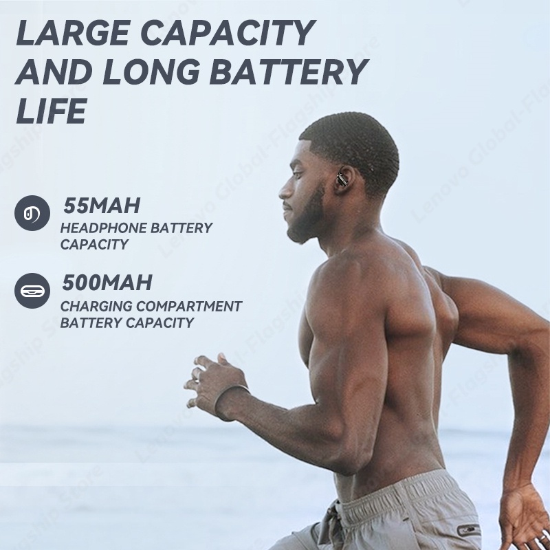 Original XT80 Lenovo Tai nghe không dây 5.3 Bluetooth Thể thao Bass thể thao Chống nước với micrô