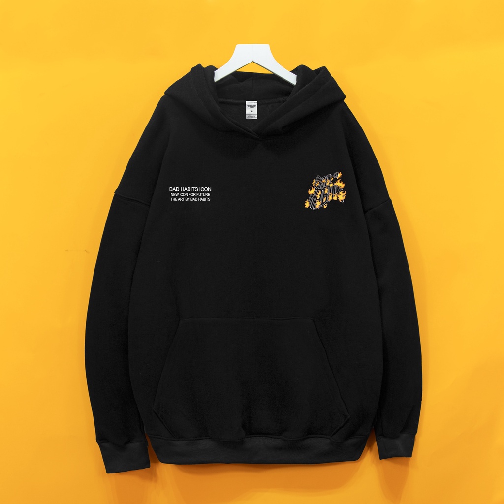 [Mã FAMARAL2 giảm 10K đơn 50K] Áo nỉ HOODIE BAD HABITS LỬA Dogo shop ,Áo hoodie nỉ bông cotton unisex