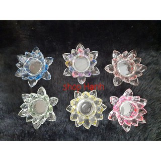 Đế hoa sen thủy tinh đựng đèn tealight