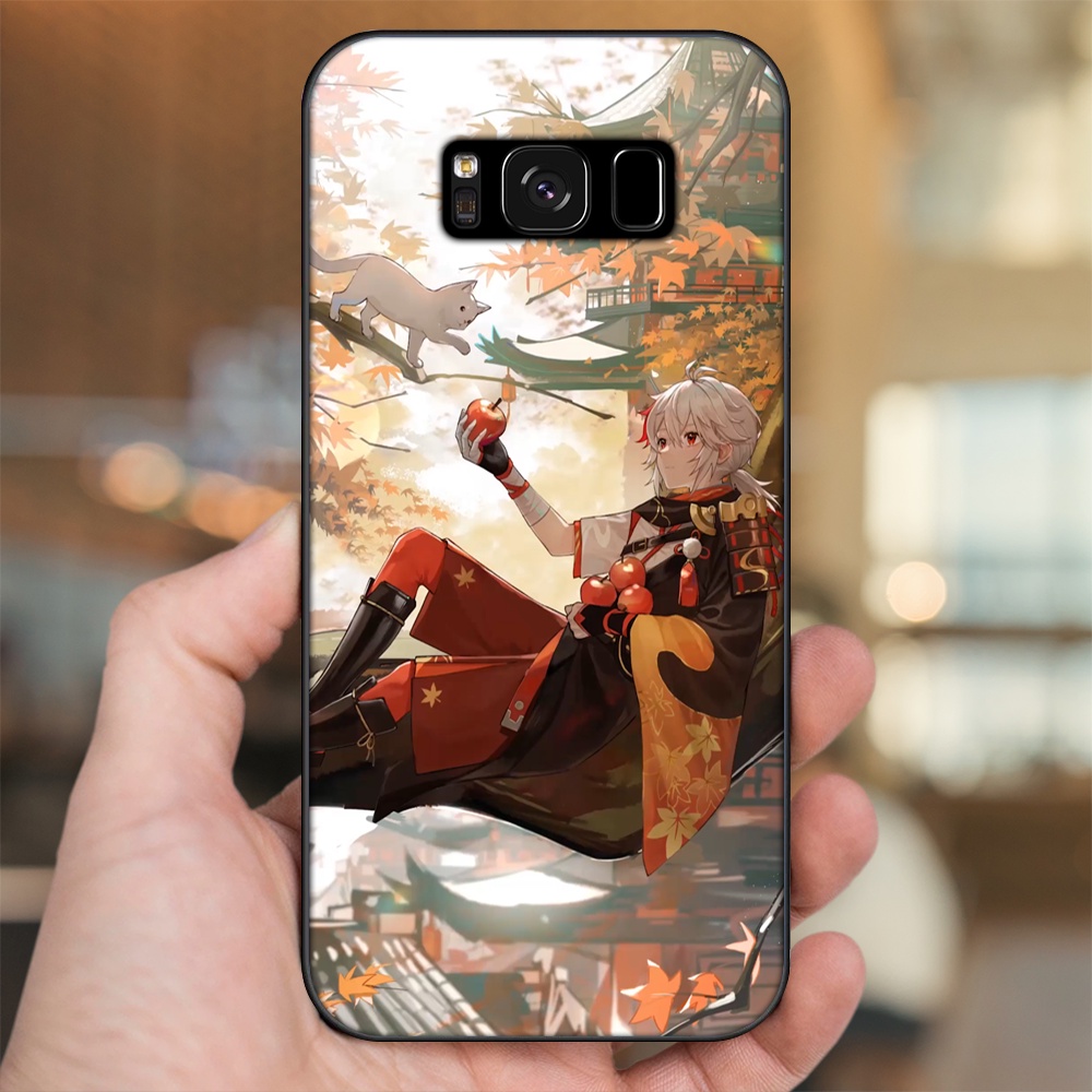 Ốp lưng Samsung S8, S8 Plus viền đen in hình Kazuha Genshin Impact