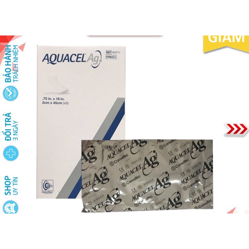 1 miếng Gạc vết thương Aquacel Ag (2 x 45 cm) - ConvaTec, Mỹ