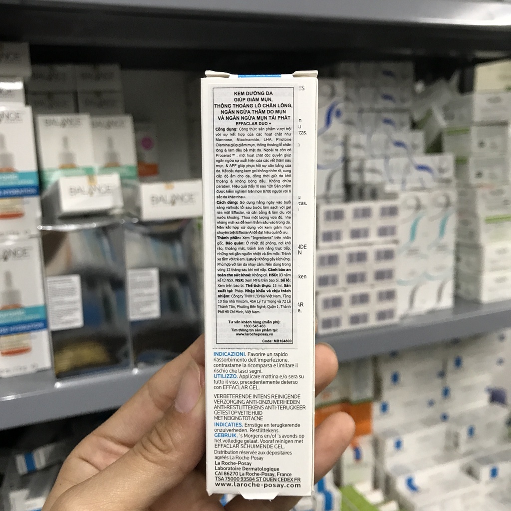 La Roche Posay Duo+ 15mL - Kem giảm mụn LA ROCHE POSAY EFFACLAR DUO+