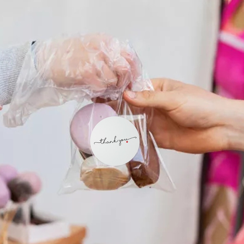 QQ Set 500 Nhãn Dán Tròn In Chữ Thank You Trang Trí Gói Quà