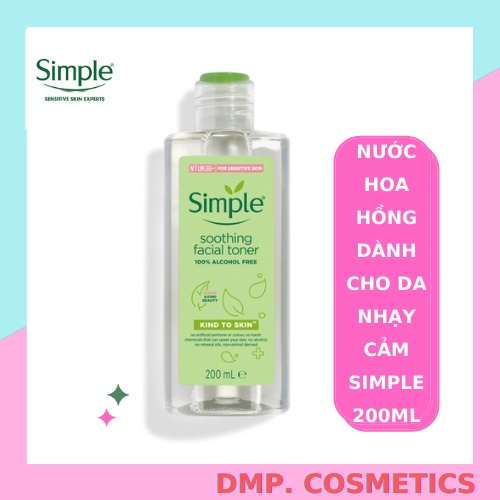 Nước hoa hồng Simple Kind To Skin Soothing Facial Toner 200ml [Chính Hãng]