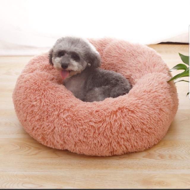 Ổ đệm lông tròn hàn quốc dày 60x20cm dành cho chó mèo và chó nhỏ