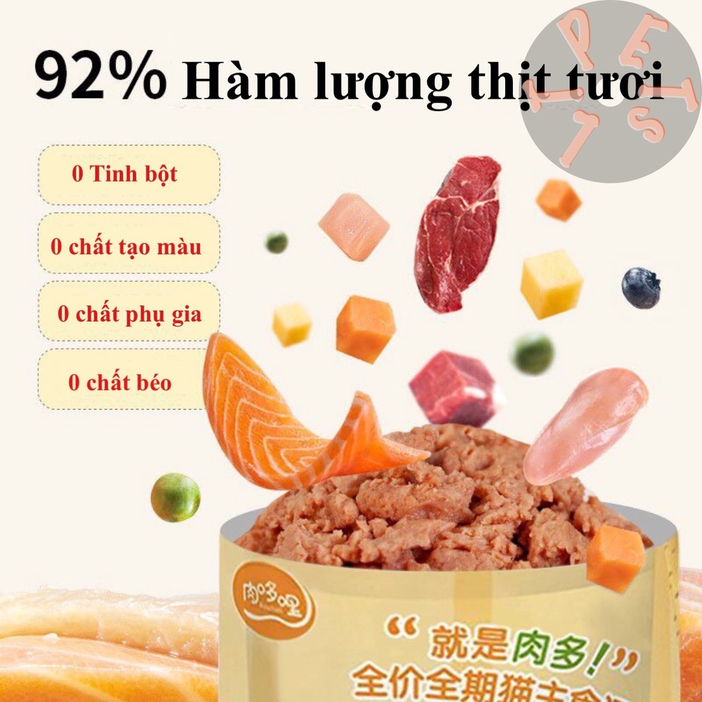 Túi siêu lớn 100g Thức ăn ướt thịt tươi SONIC cho mèo cưng