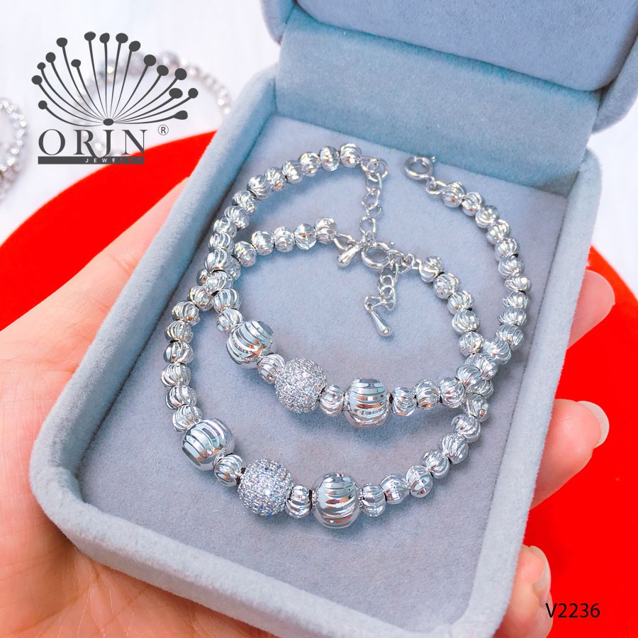 Vòng tay nữ, vòng bi đính đá xi trắng bền màu thiết kế cao cấp Orin V2236