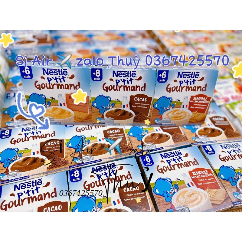 (Air✈️ đủ bill) Váng sữa Nestle Pháp cho bé  6m (4×100g)