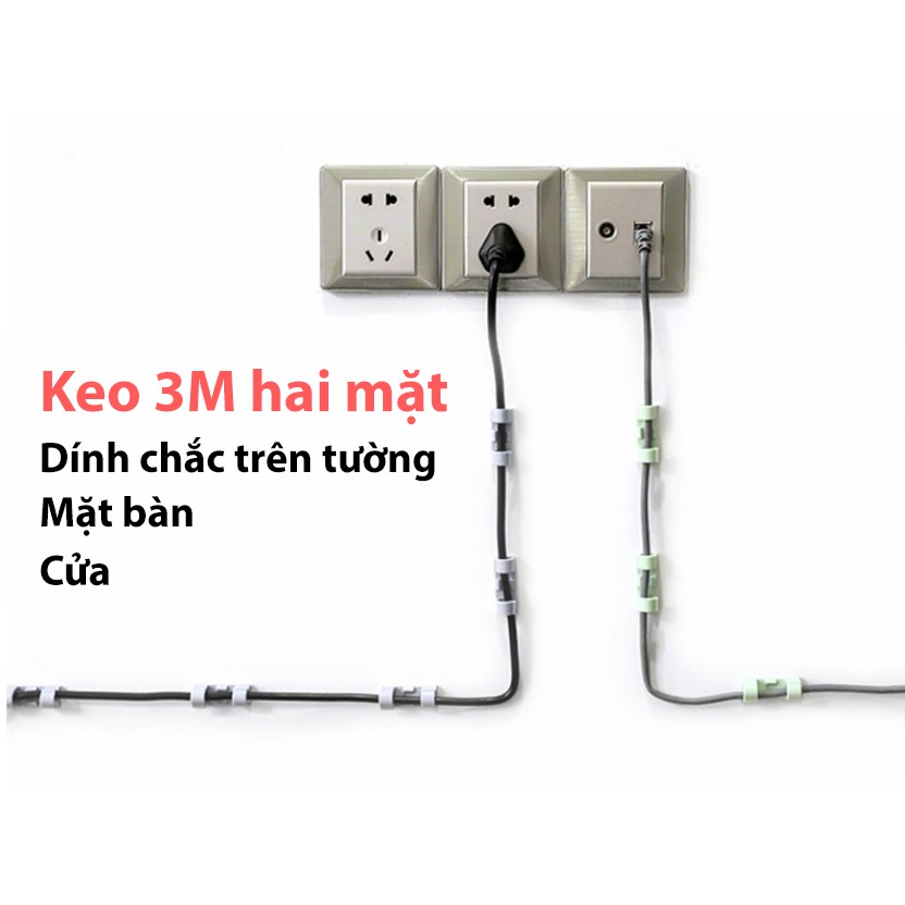 Vỉ 20 kẹp giữ dây điện, dây bàn phím chuột gọn gàng