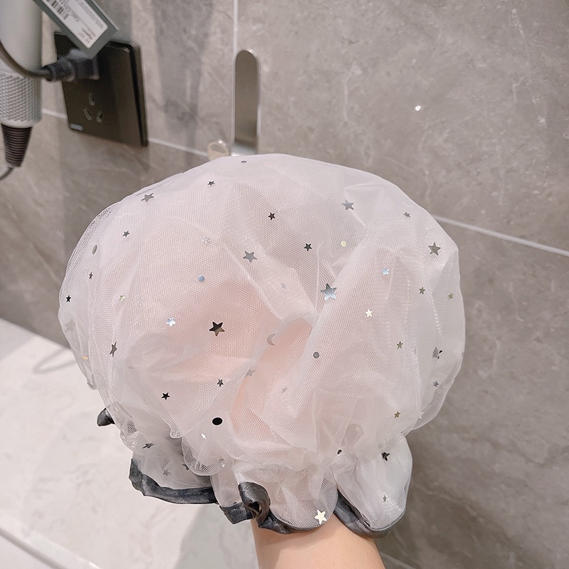 Mũ trùm đầu hai lớp co giãn chống thấm nước họa tiết dễ thương