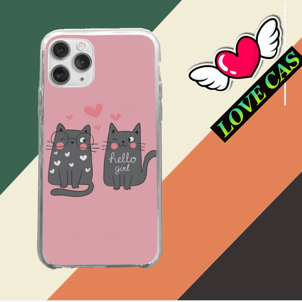 Ốp ĐT thời trang sticker đôi mèo nháy mắt đò đưa Iphone 7/8/8Plus/X/Xs/Xs Max/11/11 Promax/12/12 Pro