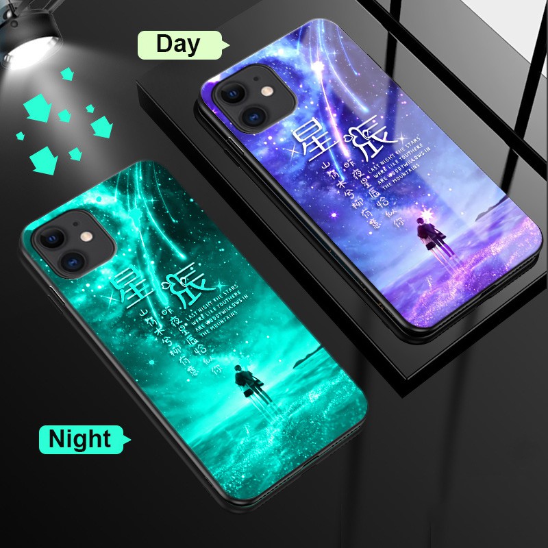 Ốp iPhone 11 Điện Thoại Cứng Hiệu Ứng Dạ Quang Cho iPhone 11 Pro Max 12 Pro Max 14 Pro Max iPhone 13 14 7 Plus 8 Plus 6 Plus 6s Plus Spirited Away Anime Anti Fall Back Cases Covers