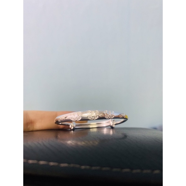 Vòng tay trẻ em hổ bạc chuẩn 99 NGỌC MẬU dày đặc