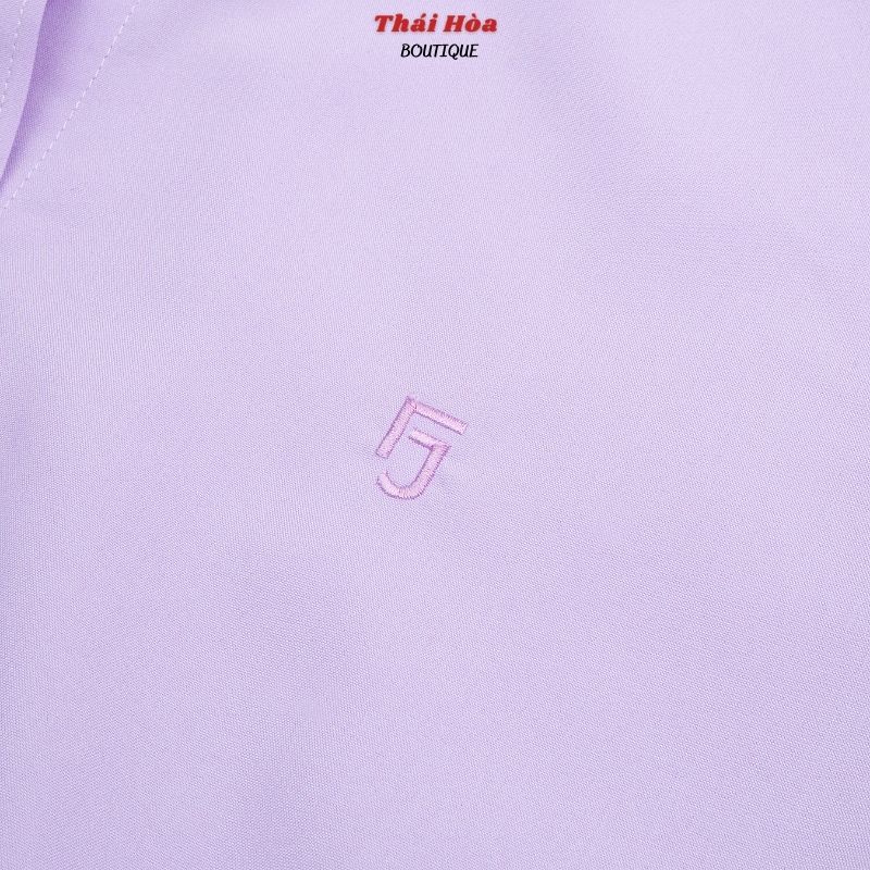 Áo sơ mi nữ tay ngắn đẹp kiểu công sở bigsize màu tím cotton Thái Hoà N047-08-01