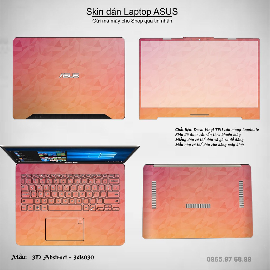 Skin dán Laptop Asus in hình 3D Color