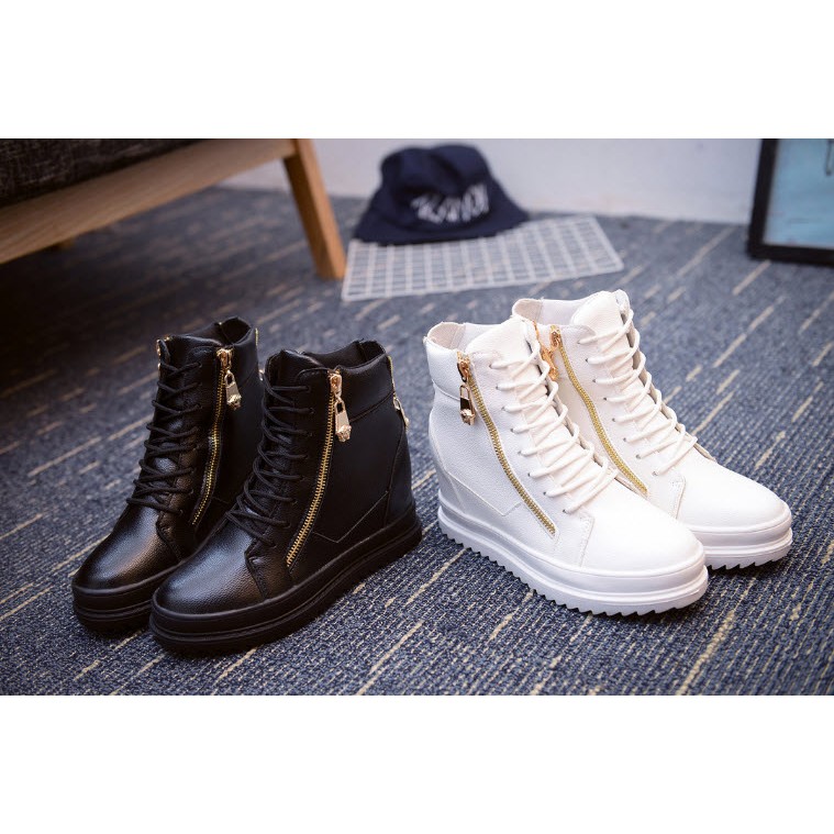 Giay boot nữ cổ cao cá tính B042D màu đen | BigBuy360 - bigbuy360.vn