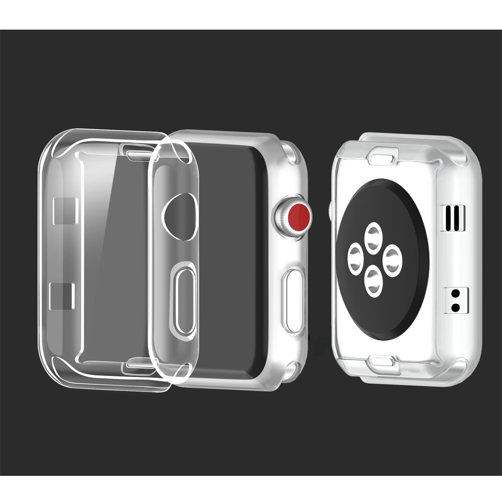 Full Soft Clear TPU Screen Protector Case Cover For Apple Watch Series 4 3 2 1