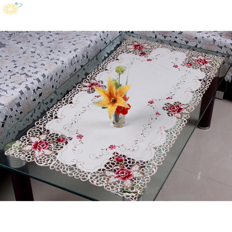 Khăn Trải Bàn Hoạ Tiết Ren Hoa Phong Cách Đồng Quê