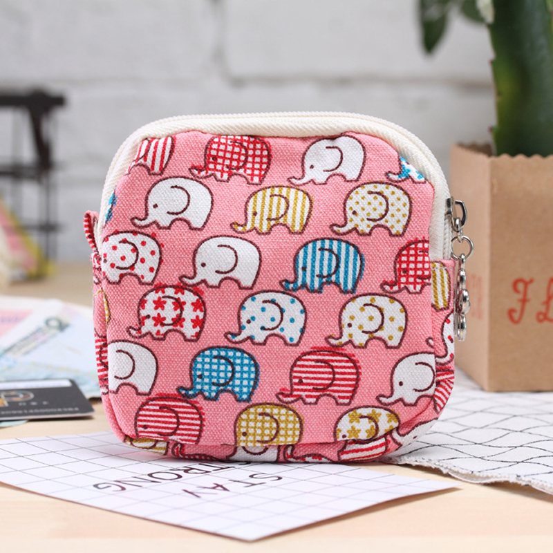 Ví đựng tiền xu bằng vải canvas đáng yêu