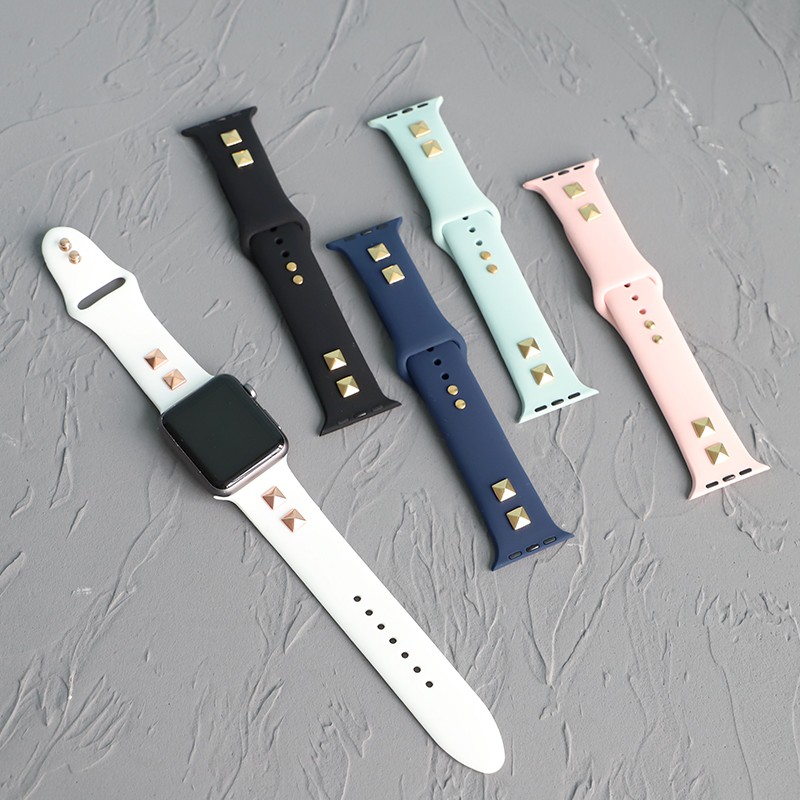 Dây Đeo Cao Su Mềm 45mm 41mm 44mm 40mm 38mm 42mm Cho iwatch series 7 6 5 SE 4 3 2