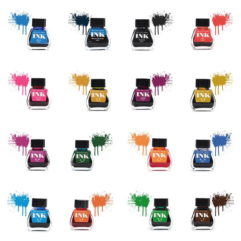 Lọ mực bút máy 30ml 16 màu chuyên dụng