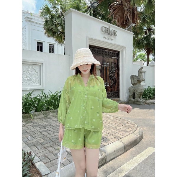 (Hàng mới) Set bộ 3 món lụa tơ đi tiệc đi biển cho bạn nữ